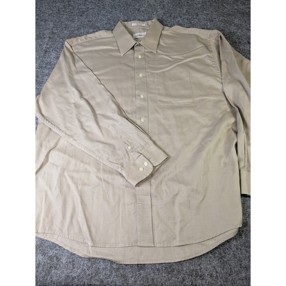 Louis Roth Mens 17.5 34/35 Tan Oxford Cotton Button Dn Shirt Tailored Canada EUC